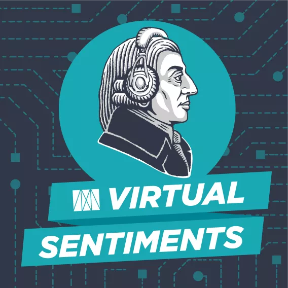 Branded podcast art for Virtual Sentiments